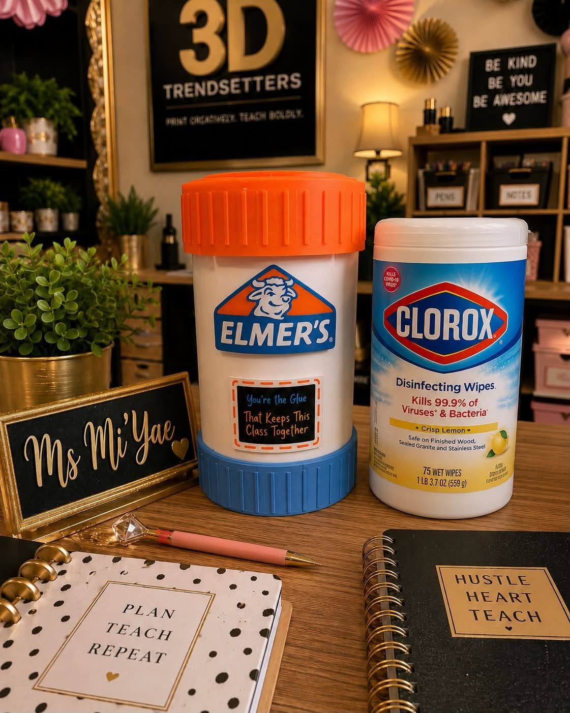 School Glue Inspired 3D Printed Clorox holder