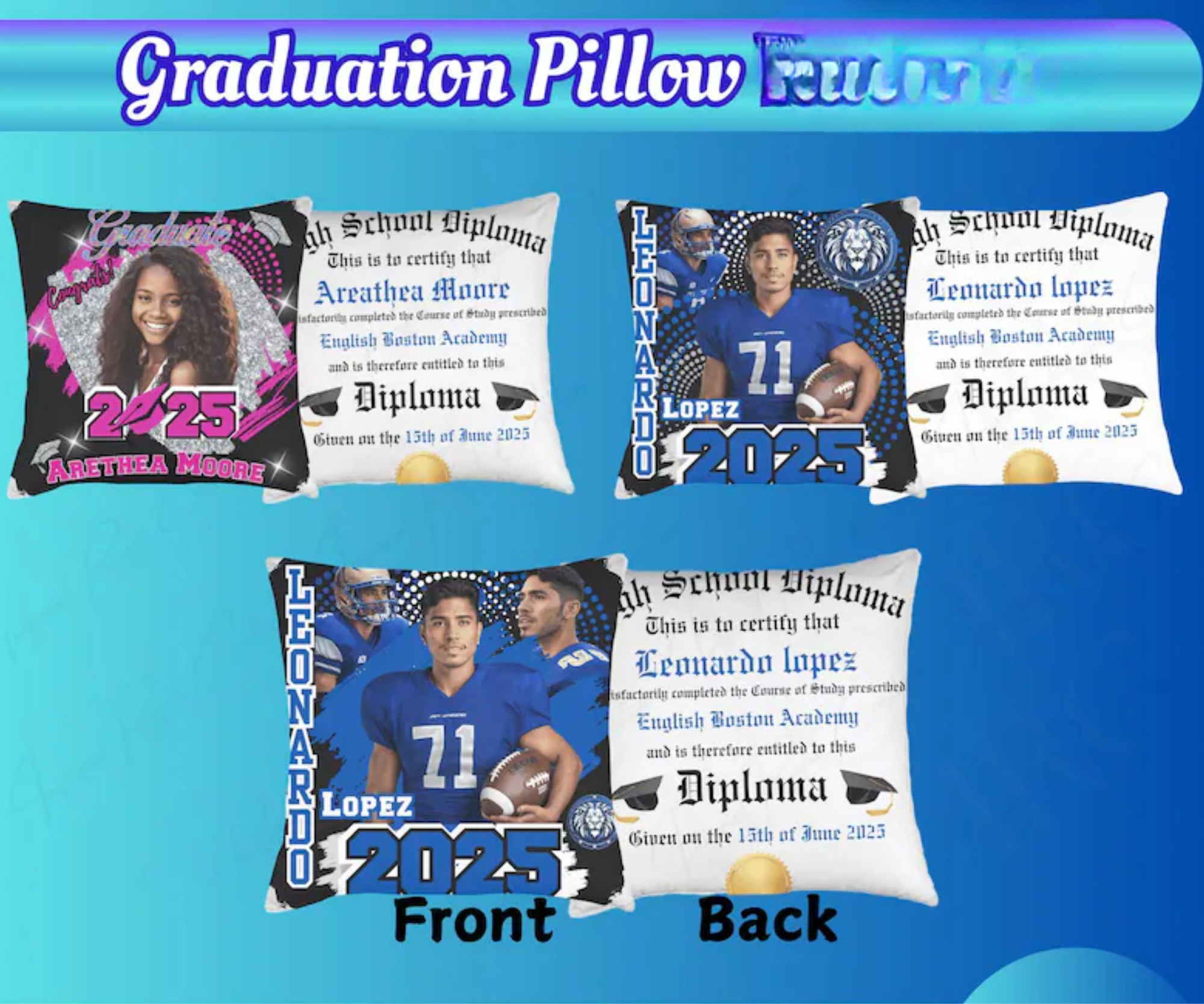 Graduation Photo Pillow Photo Pillow Diploma Pillow Custom Graduation Diploma Pillow Double-Sided Graduation Pillow Grad 2026 Graduation