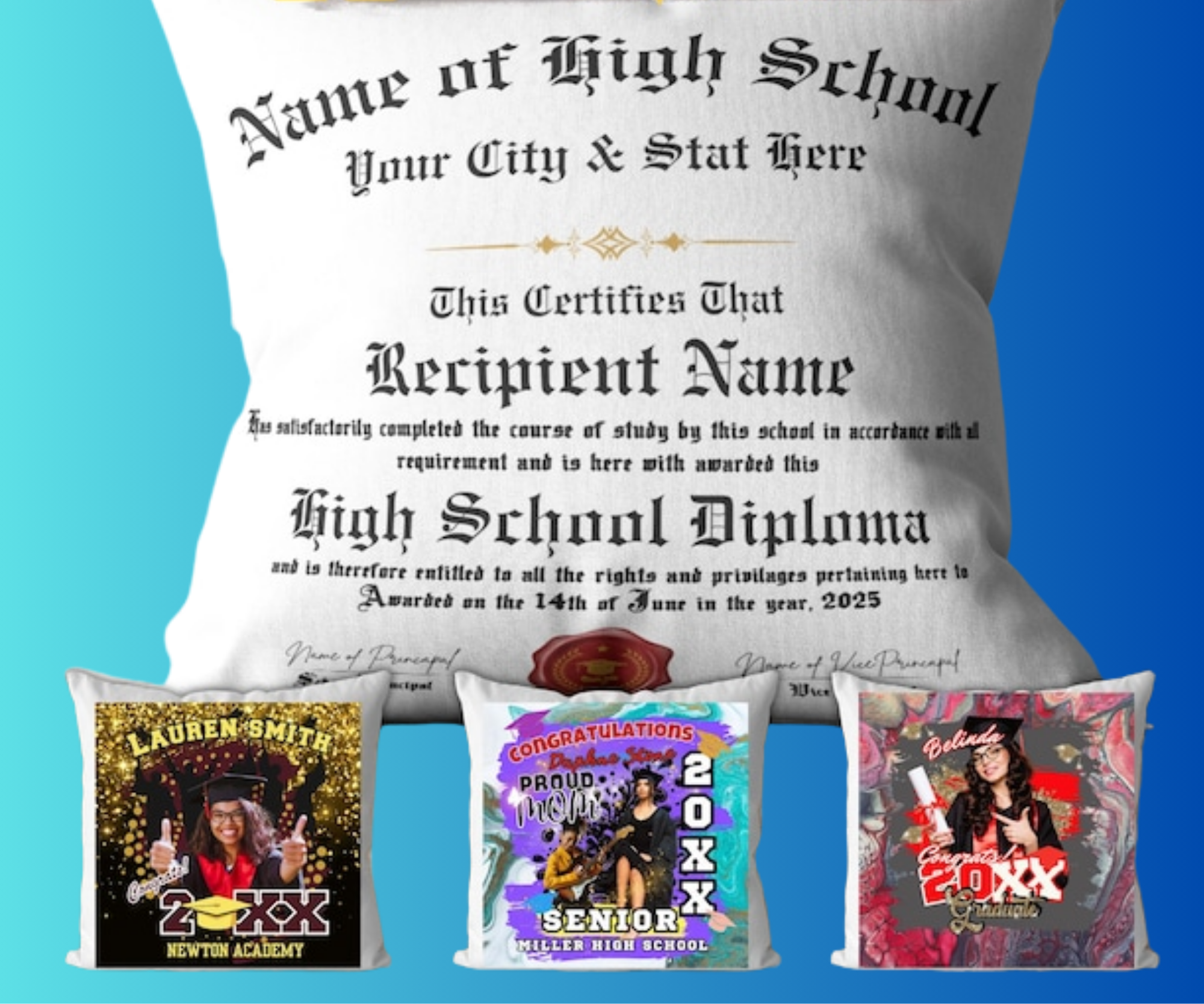 Graduation Photo Pillow Photo Pillow Diploma Pillow Custom Graduation Diploma Pillow Double-Sided Graduation Pillow Grad 2026 Graduation