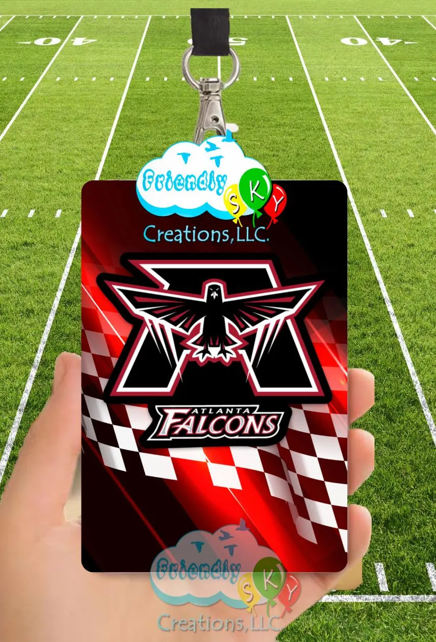 NFL Leather ID Card Holder, ID Holder With Lanyard, Rep your Team at work