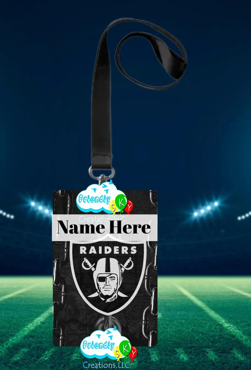 NFL Leather ID Card Holder, ID Holder With Lanyard, Rep your Team at work (Copy)