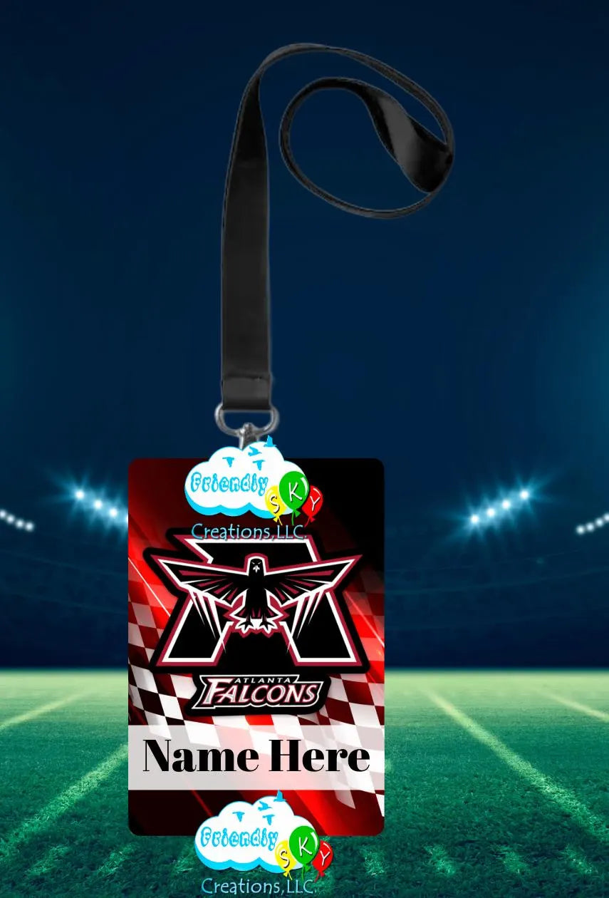 NFL Leather ID Card Holder, ID Holder With Lanyard, Rep your Team at work