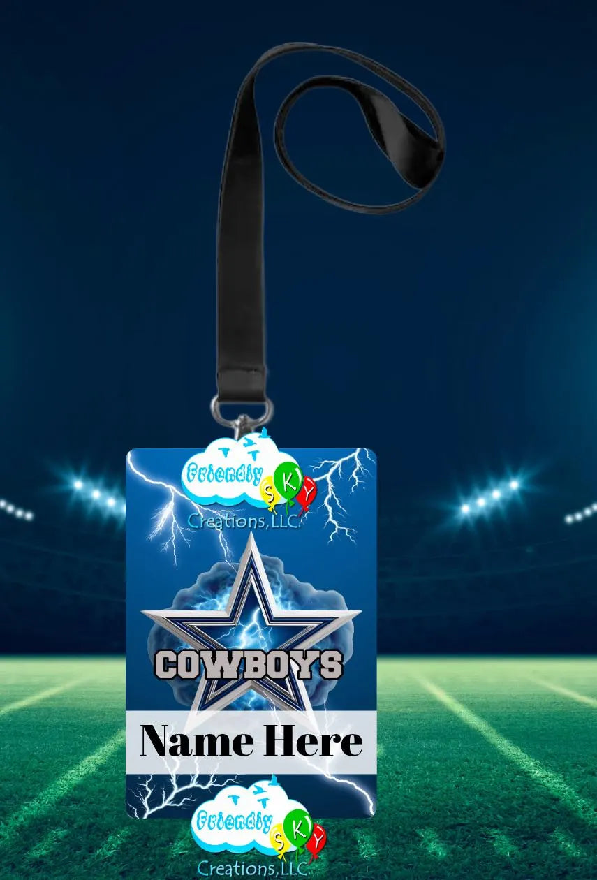 NFL Leather ID Card Holder, ID Holder With Lanyard, Rep your Team at work