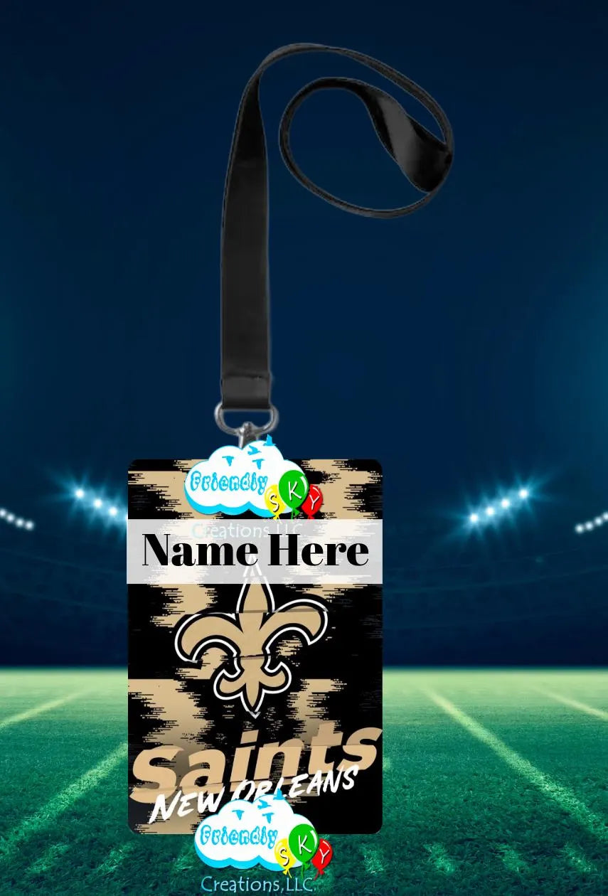 NFL Leather ID Card Holder, ID Holder With Lanyard, Rep your Team at work