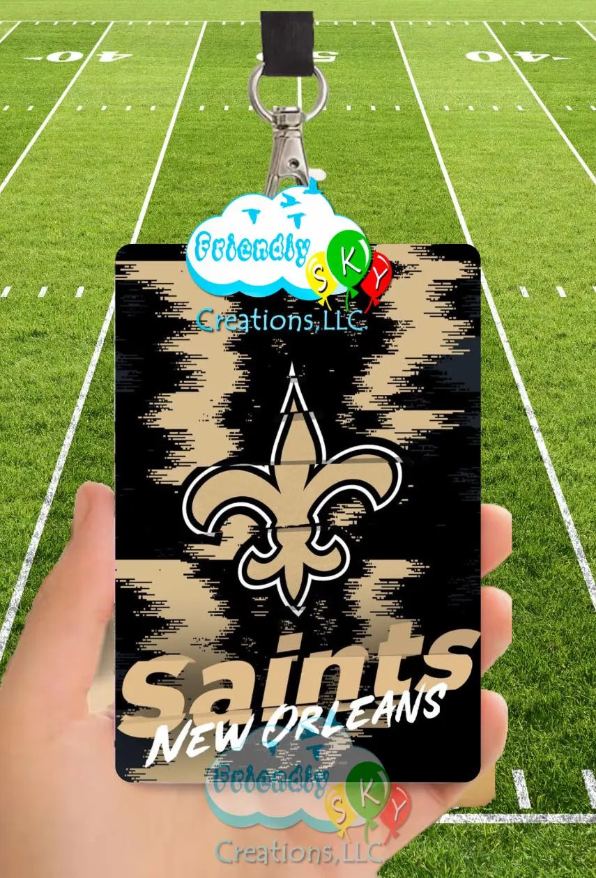 NFL Leather ID Card Holder, ID Holder With Lanyard, Rep your Team at work
