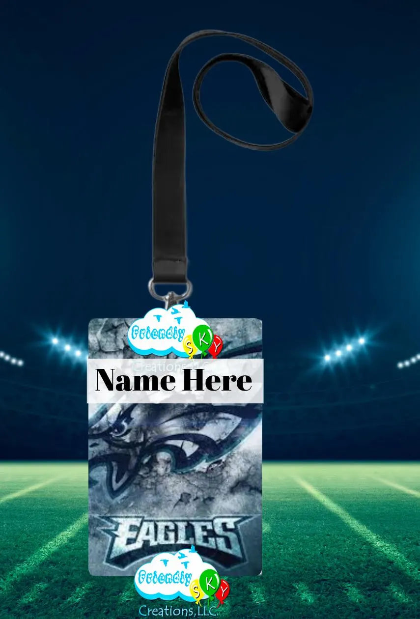 NFL Leather ID Card Holder, ID Holder With Lanyard, Rep your Team at work (Copy)