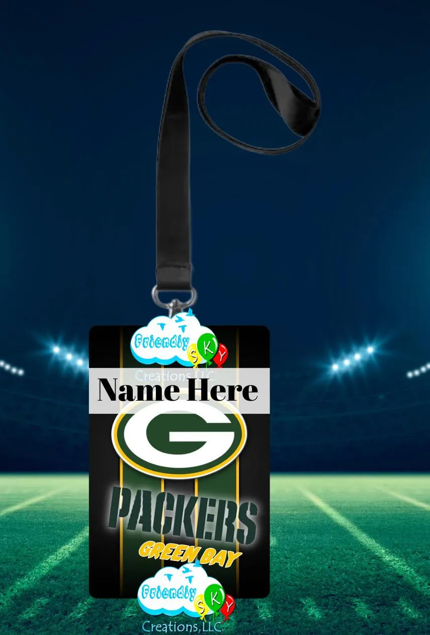 NFL Leather ID Card Holder, ID Holder With Lanyard, Rep your Team at work (Copy)