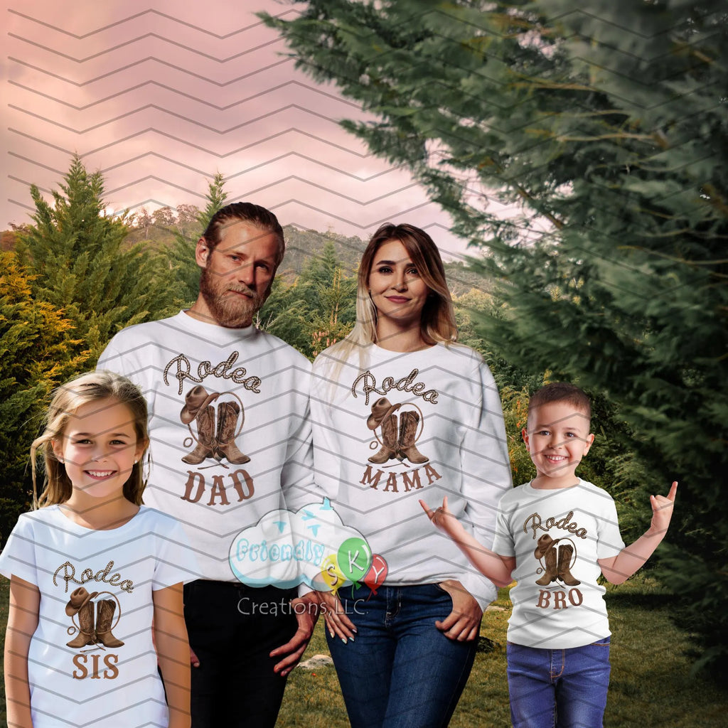 Family Rodeo PNG Designs, Cowboy Birthday (Transparent Files)