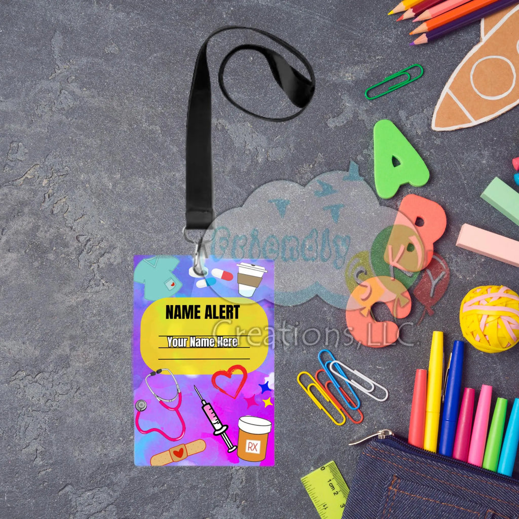 Students ID Badge Holder, Composition Book Style, 15 inch Lanyard