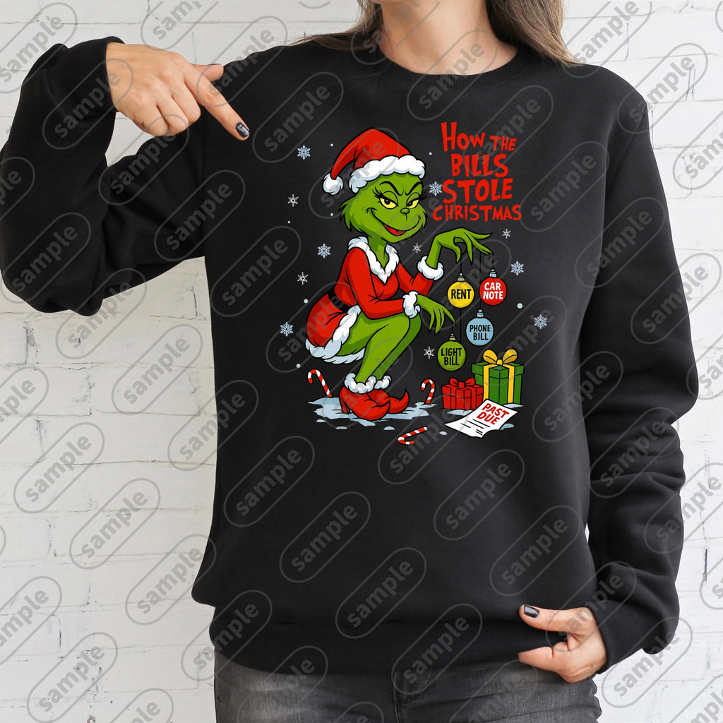 Grinch's Bills Stole Christmas, Grinch cartoon, PNG file, Clipart Image