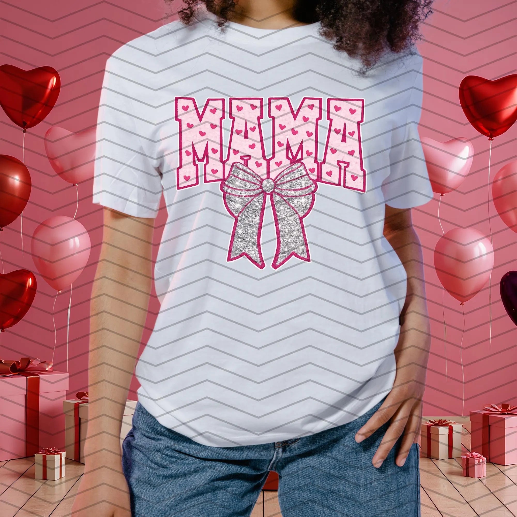 MAMA n MINI Valentine shirt designs, PNG file, Clipart Image