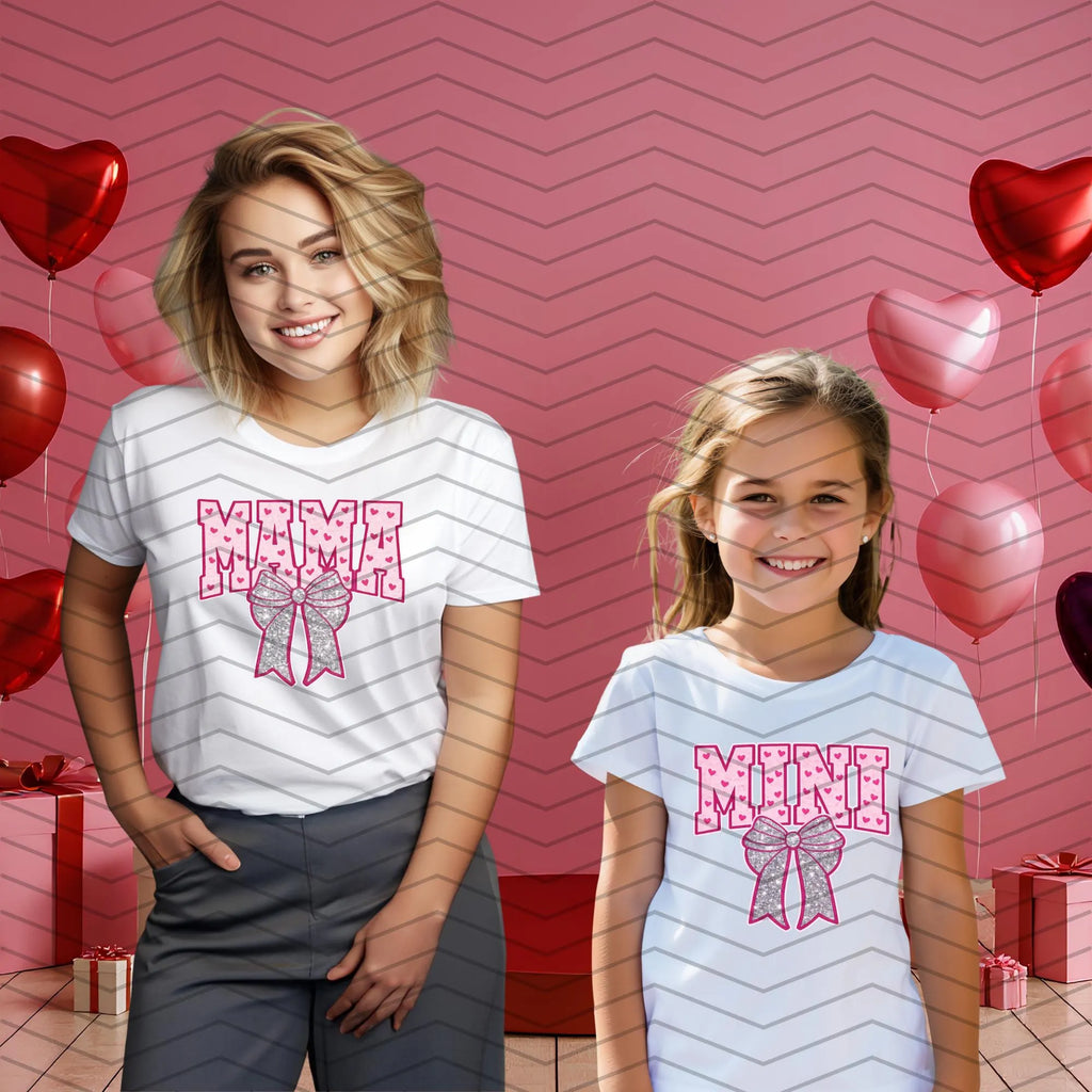 MAMA n MINI Valentine shirt designs, PNG file, Clipart Image