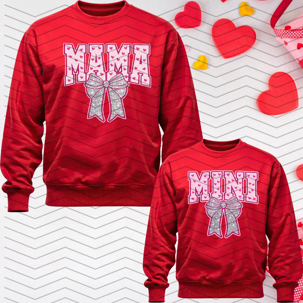 MAMA n MINI Valentine shirt designs, PNG file, Clipart Image
