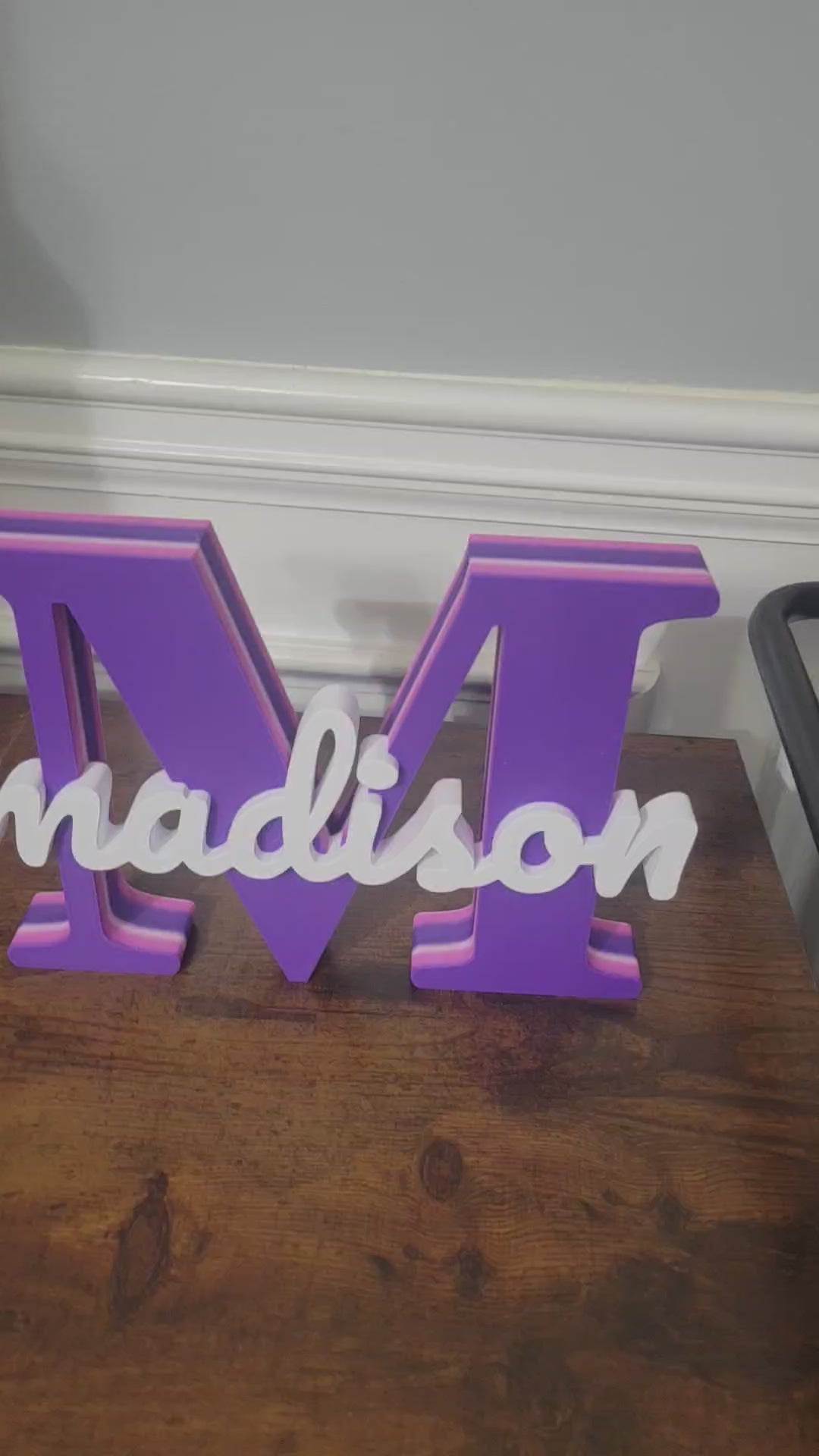 Personalized 3D Printed Name Initial