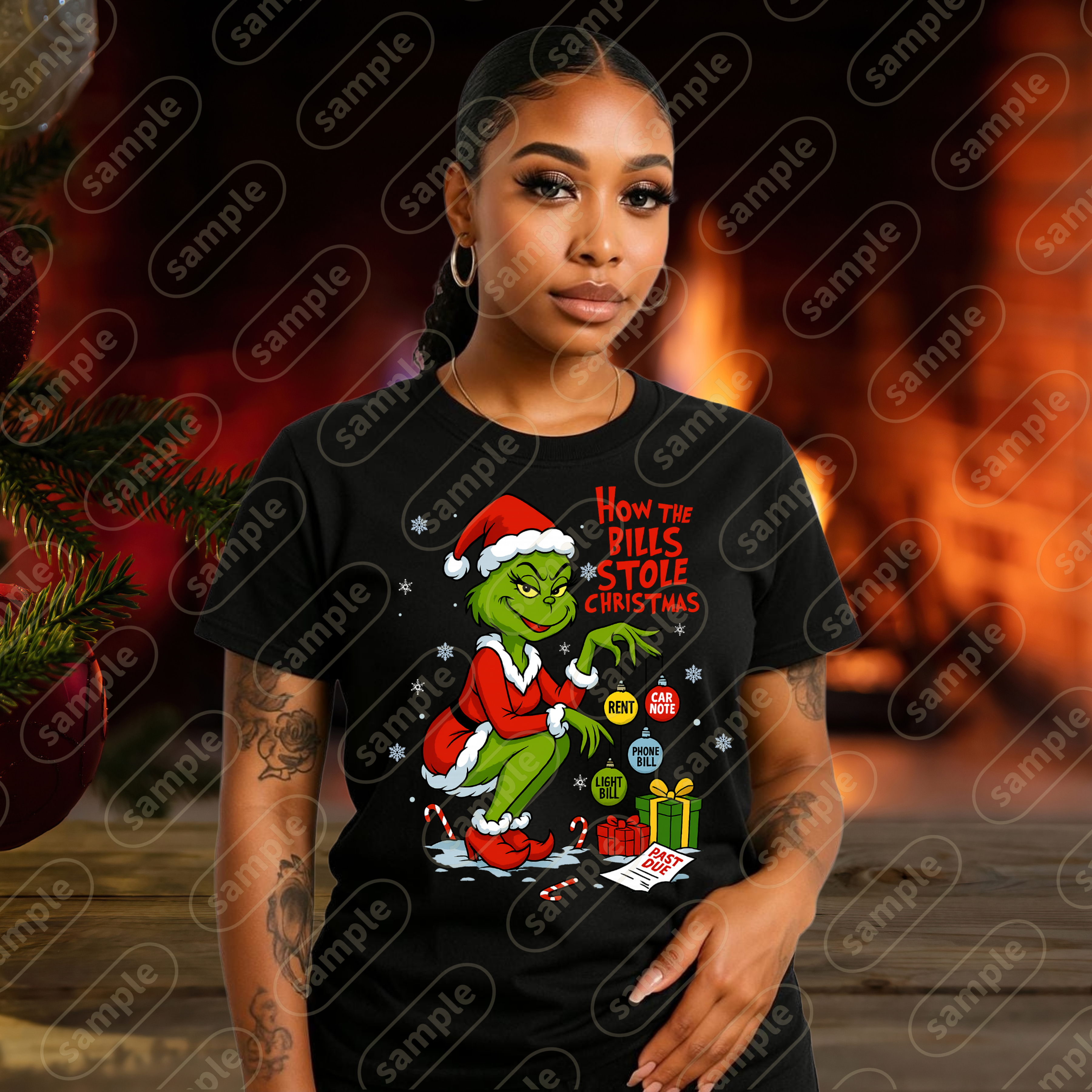 Grinch's Bills stole Christmas Unisex Cotton T-Shirt, sweatshirt, Hoodie
